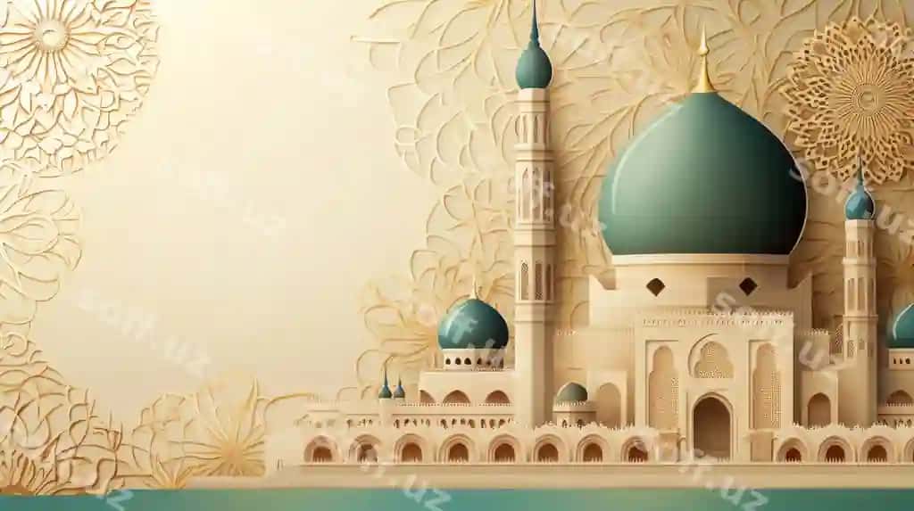 Masjid oltin bezatmalar bilan | Mosque with golden ornaments