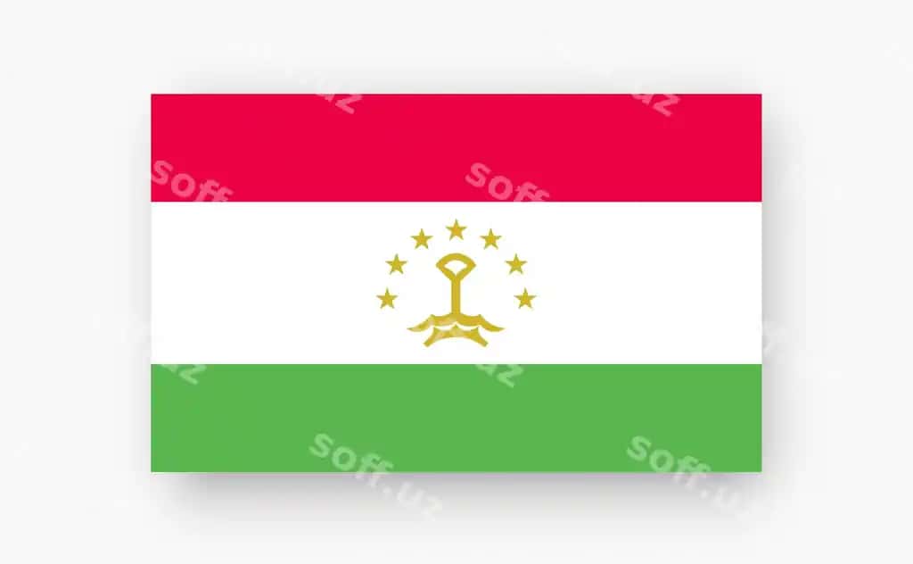Tajikiston batafsil bayroq oq fonda vektor illustratsiyasi jpg | Tajikistan detailed flag white background vector illustrationjpg