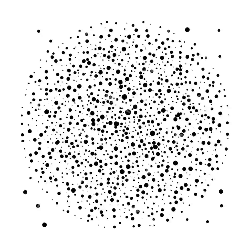 Tasodifiy tarqatilgan turli hajmlar va shakllar nuqtalar | Scattered dots random distribution various sizes shapes