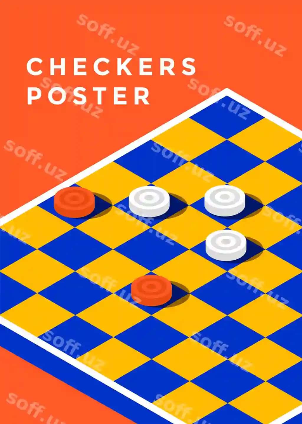 Shashka o'yin posteri | Checkers game poster
