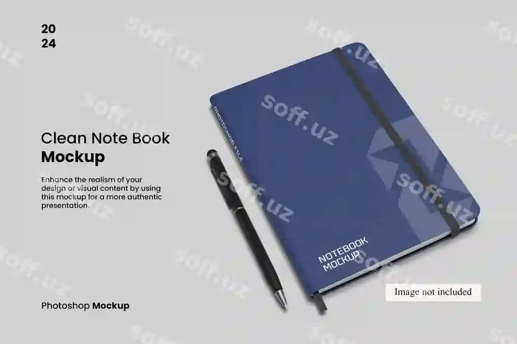 Toza daftar namunasi sizning dizayn mijozlaringizni namoyish etuvchi | Clean note book mockup showcasing your design clients