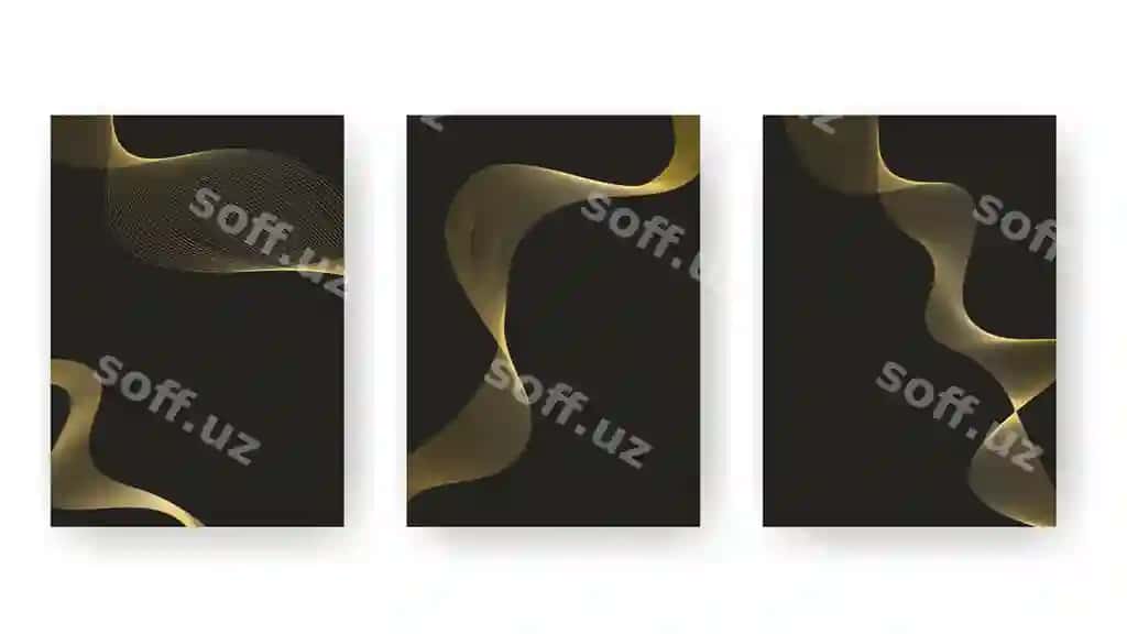 Shablonlarni qora oltin chiziqlar bilan o'rnatish | Set templates black with golden lines
