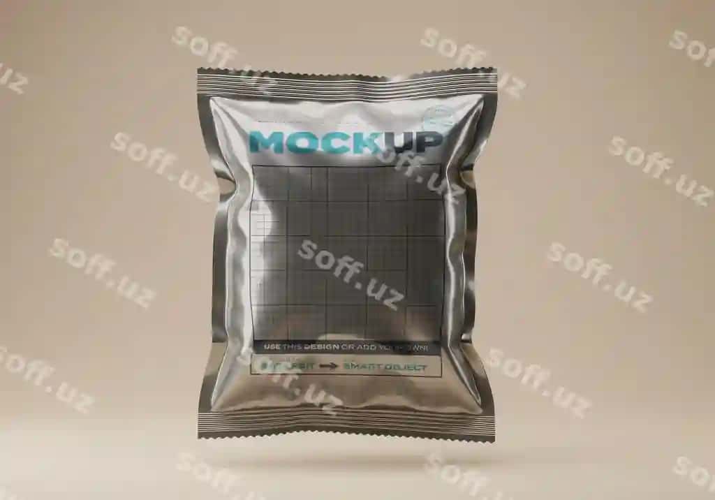 Metalik foliya poʻchcha namunasi | Metallic foil pouch mockup