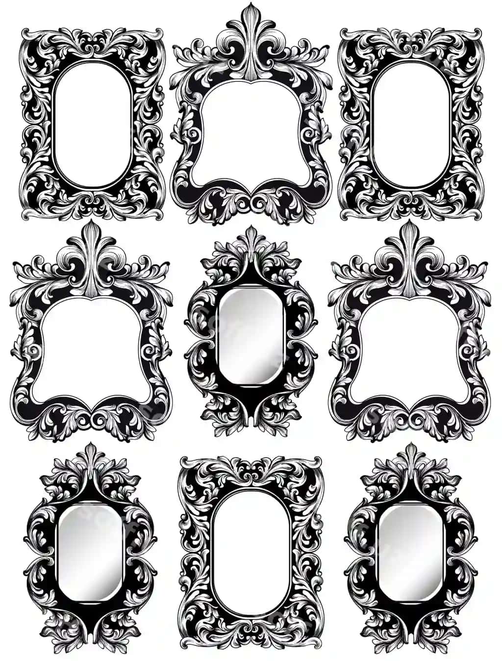 Barokko ramkalar komplekt dekor | Baroque frames set decor
