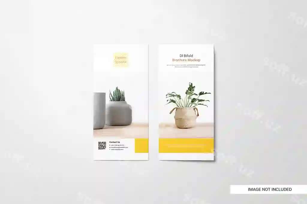 Bifold flyer broşyura mockup | Bifold flyer brochure mockup