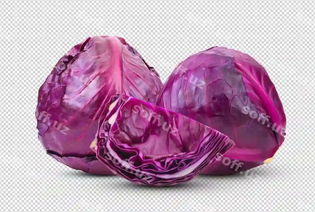 Qizil karam ajraltirilgan alpha qat | Red cabbages isolated alpha layer