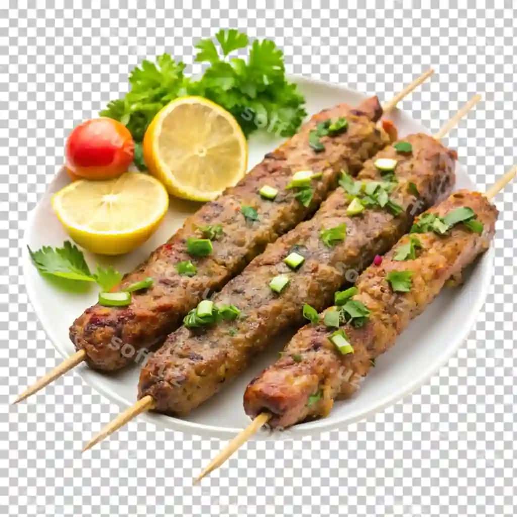 Seekh kababi shaffof fonda ajraltirilgan | Seekh kabab isolated transparent background