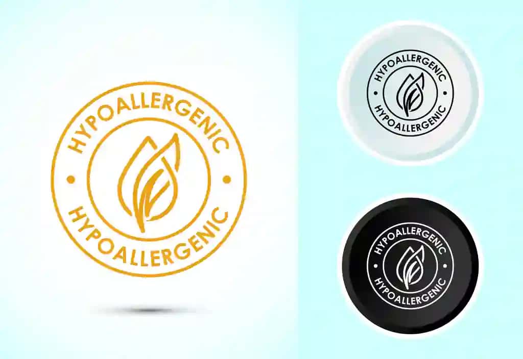 Gipoalerjenik sinovdan o'tgan piktogramma dizayni tasvirlangan kosmetik sertifikat | Hypoallergenic tested icon design illustration cosmetic certification