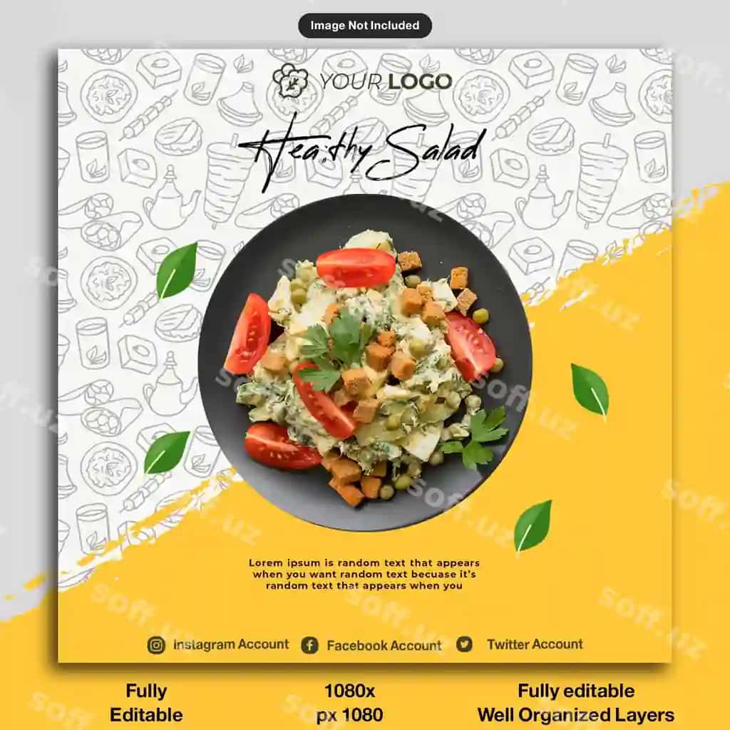 Yangi sog'liqli sabzavot ovqat menyu shabloni dizayni | Fresh healthy vegetable food menu template design