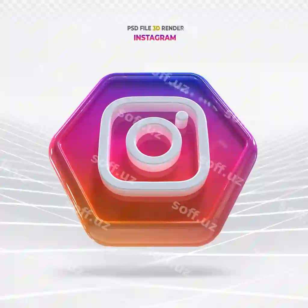 Instagram ijtima'i media ikonasi 3D | Instagram social media icon 3d