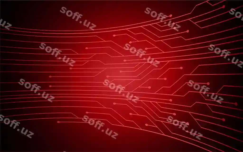 Qizil kiber devori kelajak texnologiyasi konseptsiyasi orqa fonda | Red cyber circuit future technology concept background