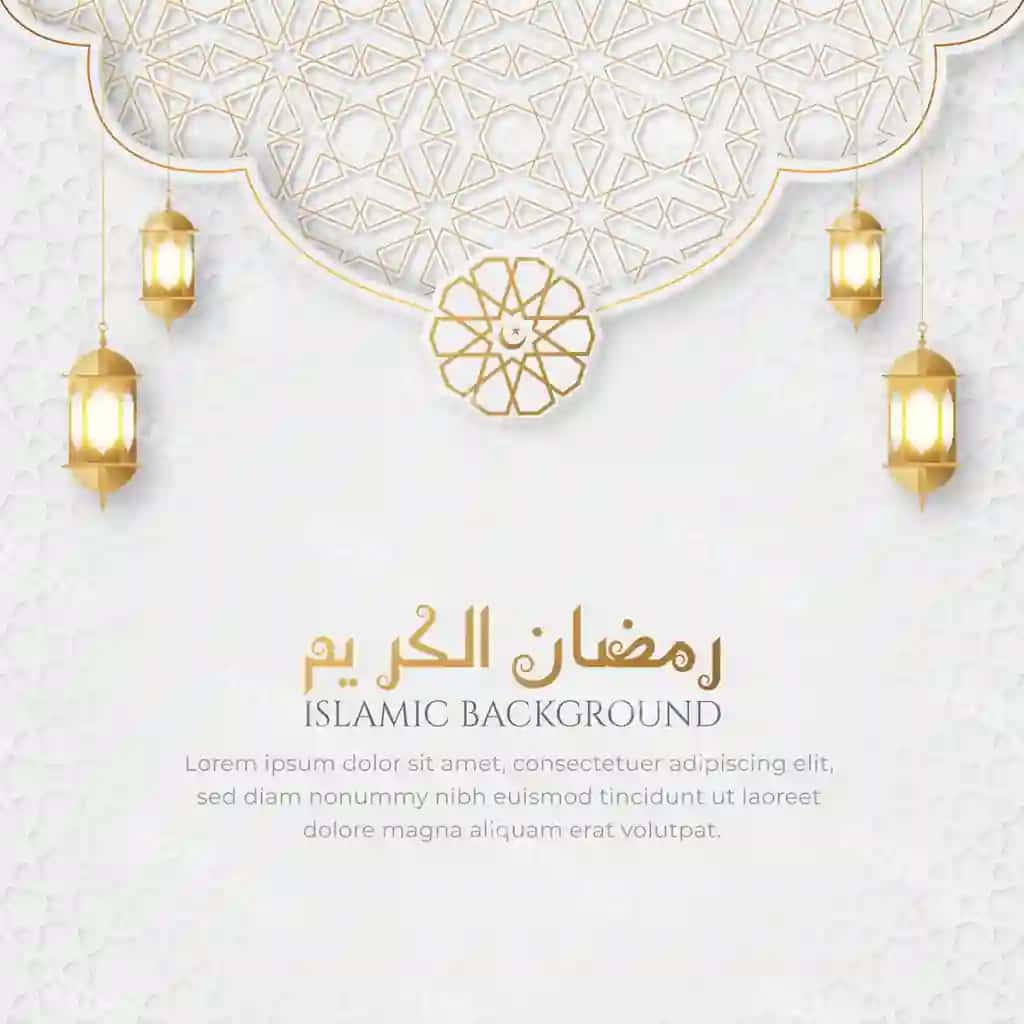 Ramazon kurbon Arabcha Islomiy oq oltin hasharot bezatma orqa fonda | Ramadan kareem arabic islamic white golden luxury ornamental background