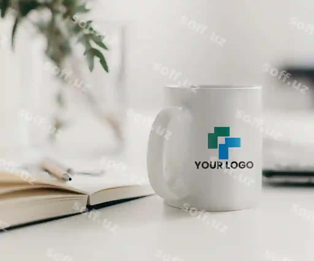 Brendi oq krujka namunasi | Branding white mug mockup