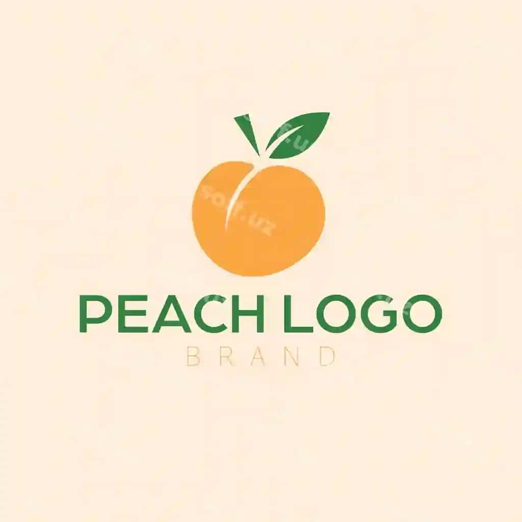 Shaftoli va bargli logotipli mevali logotip eko-grafik logotip shabloni | Peach with leaf logo fruit logotype eco grapic logo template