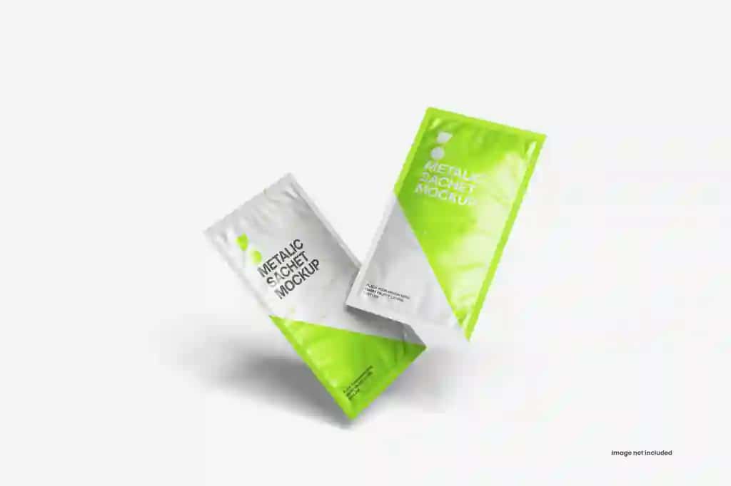 Metall paketchaning maketi | Metalic sachet mockup