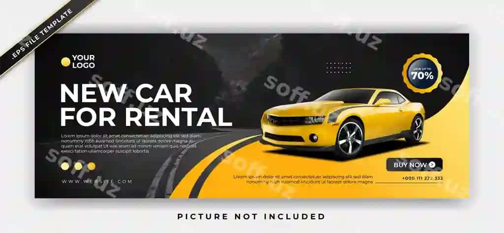 Avtomobil sotish uchun veb banner, poster, ijtimoiy tarmoqlardagi post va reklama shablonlari | Car sale banner web poster social media post promotion template