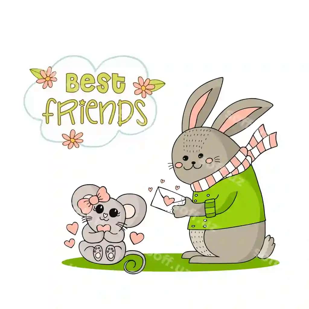 Gulbishik tulki yashil kurtka oq binafshe shaxzoda paypo'ch sichqon binafshe bilan | Funny bunny green jacket white pink striped scarf mouse with pink