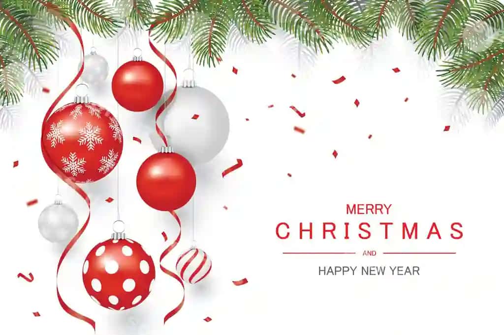 Qizil kumtura bez chatdir sharasi qizil konfetti daraxt tepasi bilan bayram | Red silver ornament christmas ball red confetti with tree top holiday