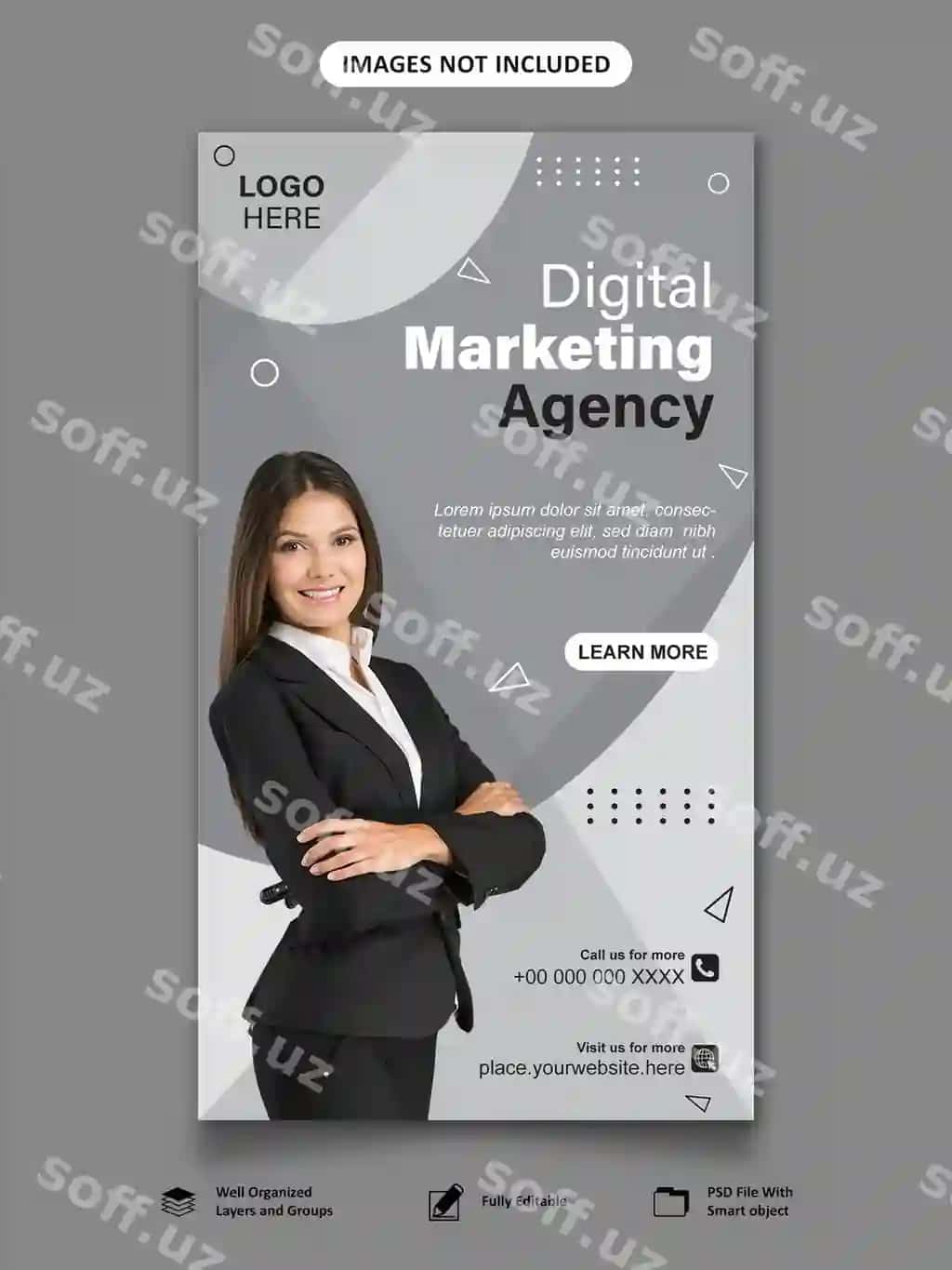 Oddiy vertikal veb baner Instagram story shablon onlayn biznes | Simple vertical web banner instagram story template online business