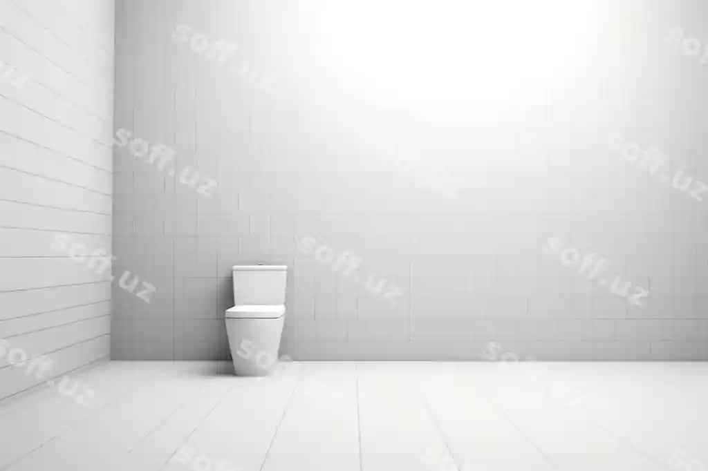 Minimalistik tualet toza oq xona | Minimalist toilet pure white room