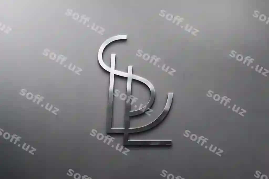 Logo mockup 3d belgi hrom beton | Logo mockup 3d sign chrome concrete