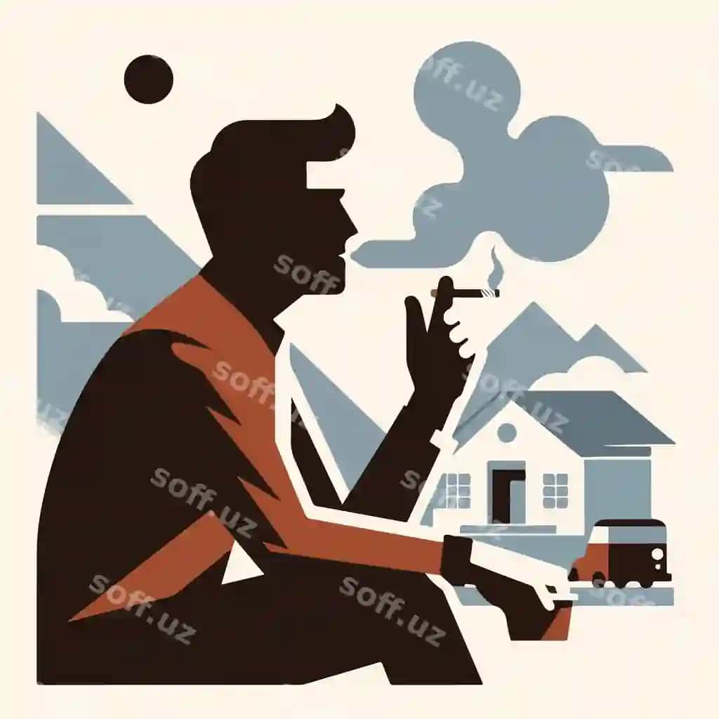 Shaxs tarkibidagi vektor rasm | Vector image person smoking