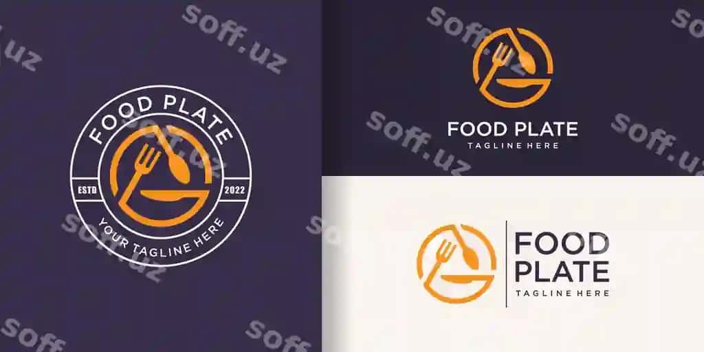 Ovqat guruh logotipi dizayni ijodiy zamonaviy kontseptsiya asosida premium vektor | Food group logo design with creative modern concept premium vector