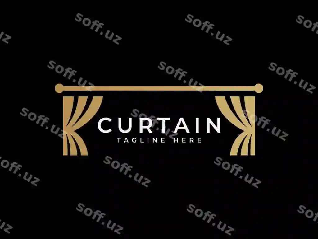 Parda logo vektor illustratsiyasi lukstur parda logo shabloni | Curtain logo vector illustration luxury curtain logo template