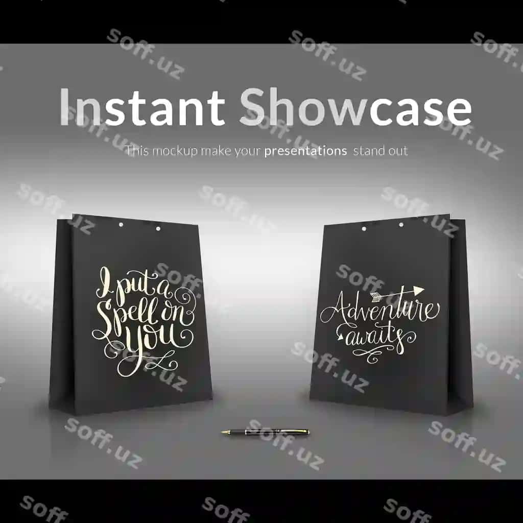 Qora sovg'a sumkasi mock up | Black gift bag mock up