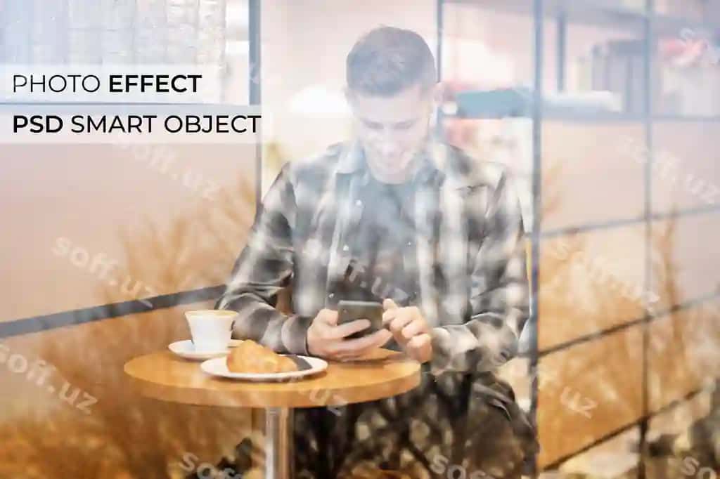 Shisha aks ettirish foto effekti | Glass reflection photo effect