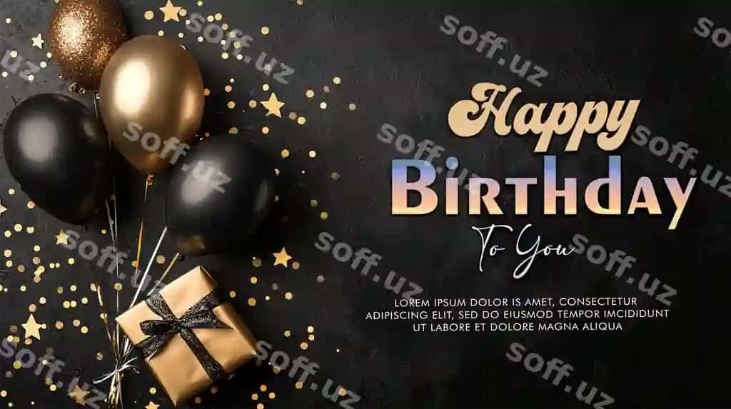 Tug'ilgan kundagi sharlilar vektor fonda dizayn dekorativ elementlar bilan | Birthday balloons vector background design decorative elements with