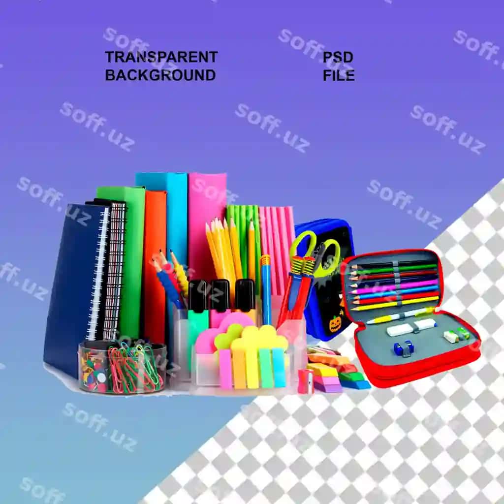 Qozondoshlik asboblari png shaffof ajraltirilgan orqa fonda | Stationary items png with transparent isolated background