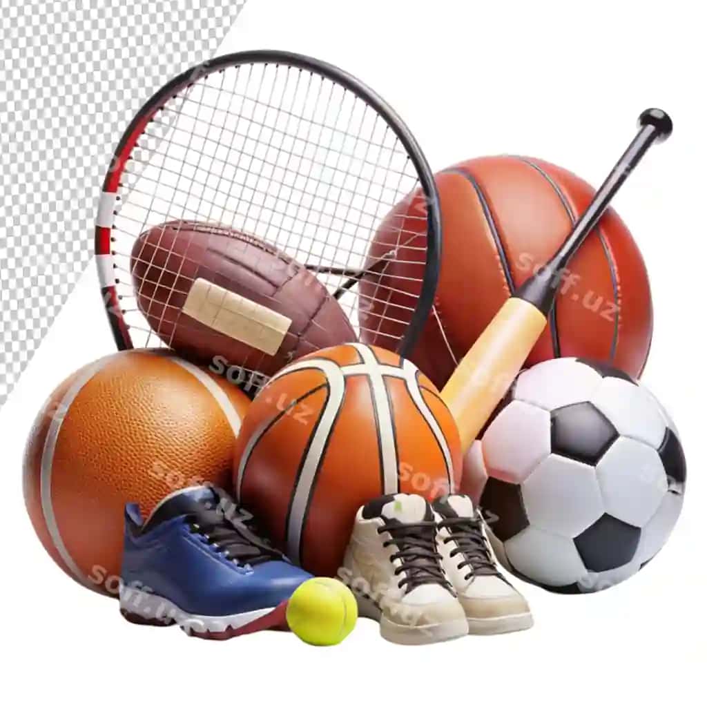 Komplekt sport jihoatlari shaffof fonda | Set sports equipment transparent background