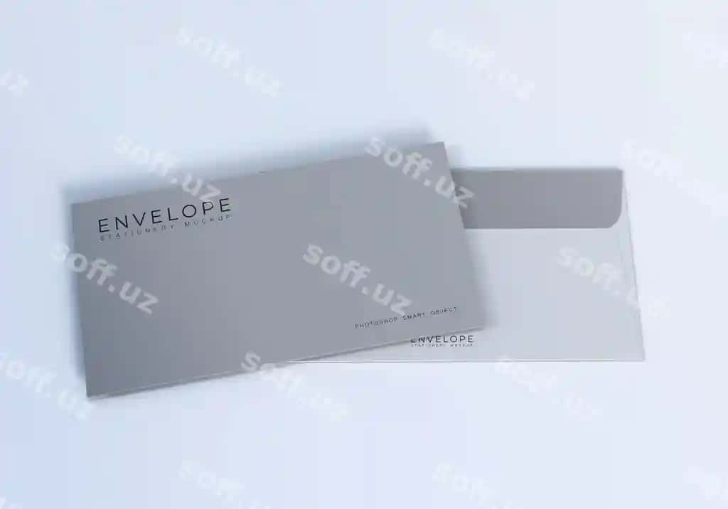 Tozalangan Monarch konvert mockup dizayn shabloni | Clean monarch envelope mockup design template