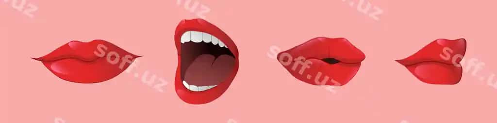 Dudkalar juftligi ayol | Doodle lips set lady