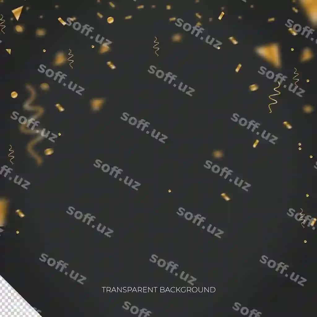 Oltin konfetti hissalari 1 qatlami | Golden confetti particles overlay 1