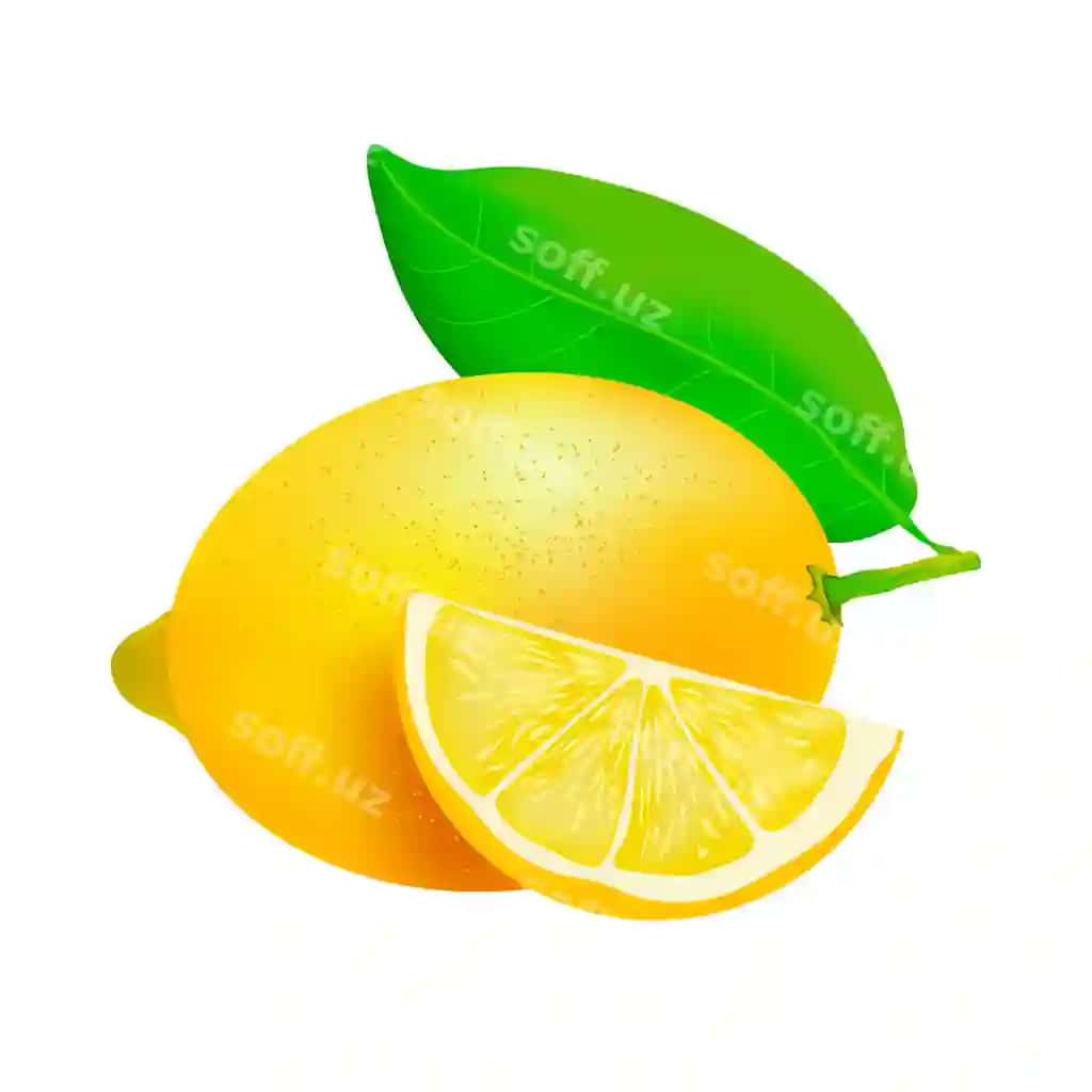 Limon yaproq bilan ajraltirilgan oq fonda | Lemon with leaf isolated white background