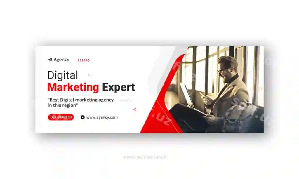 Raqamli marketing agentligi ijtimoiy media Facebook qoplash shabloni | Digital marketing agency social media facebook cover template