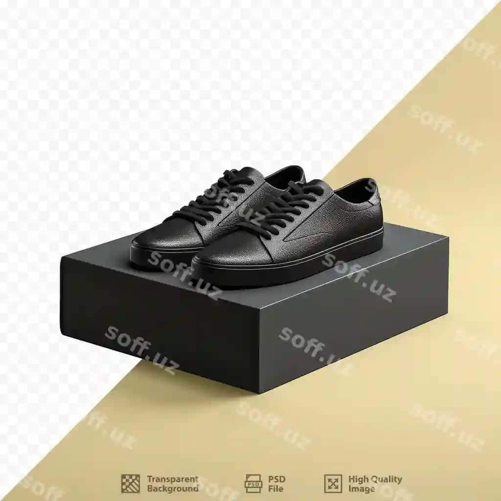 Qora oʻshiq qutisi ichida qora oʻshiq | Black shoe box with black shoe it