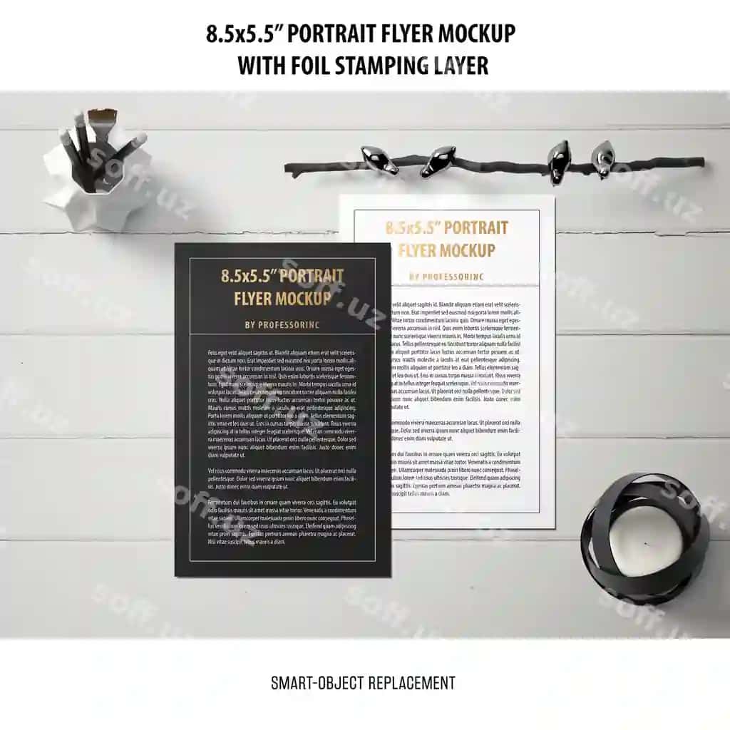 5 5x8 5 portret flyer mockup | 5 5x8 5 portrait flyer mockup