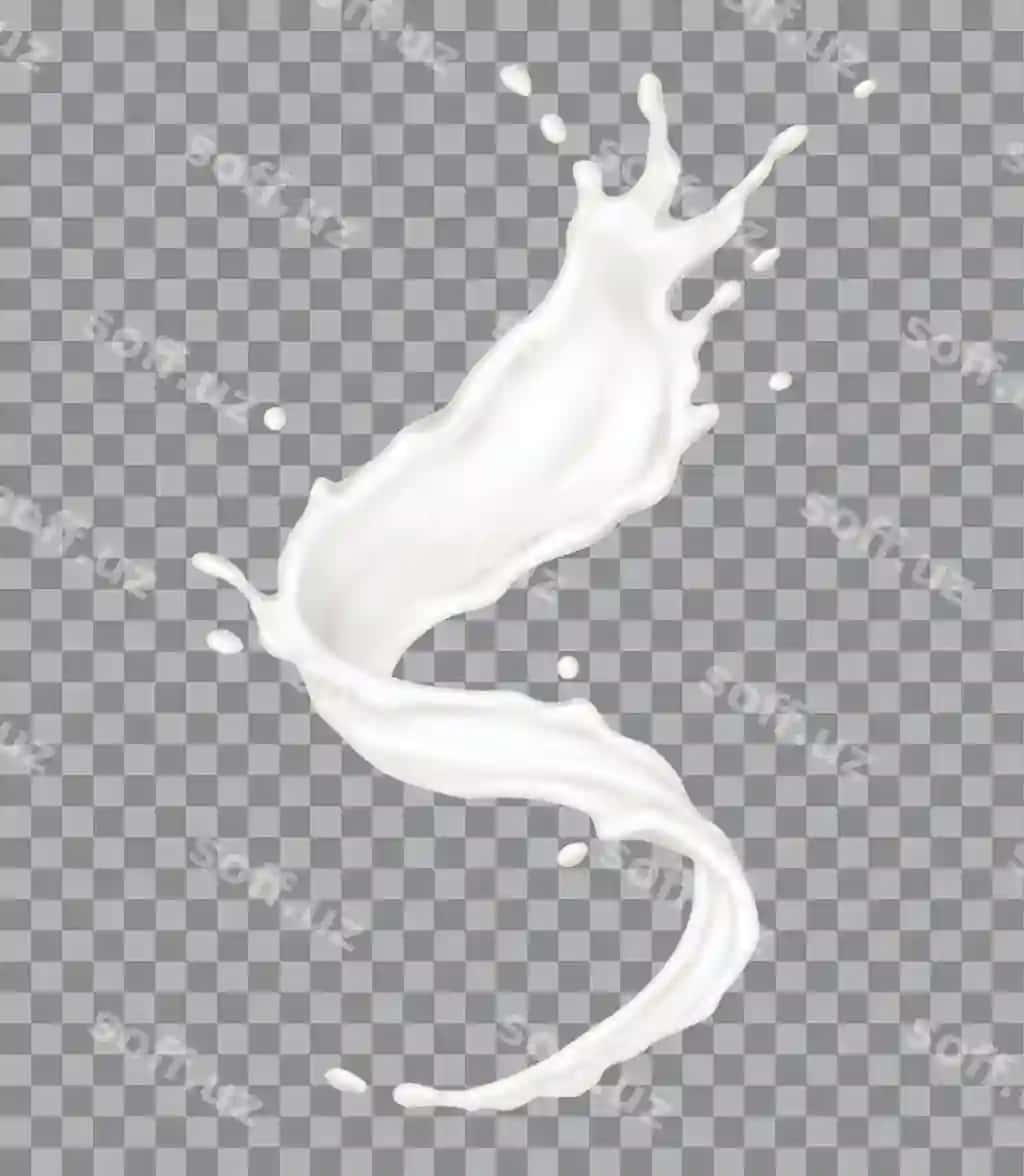 Sivi krem lenta damaklar bilan aylanma haqiqiy vektor illustratsiyasi | Liquid cream strip swirls with drops realistic vector illustration
