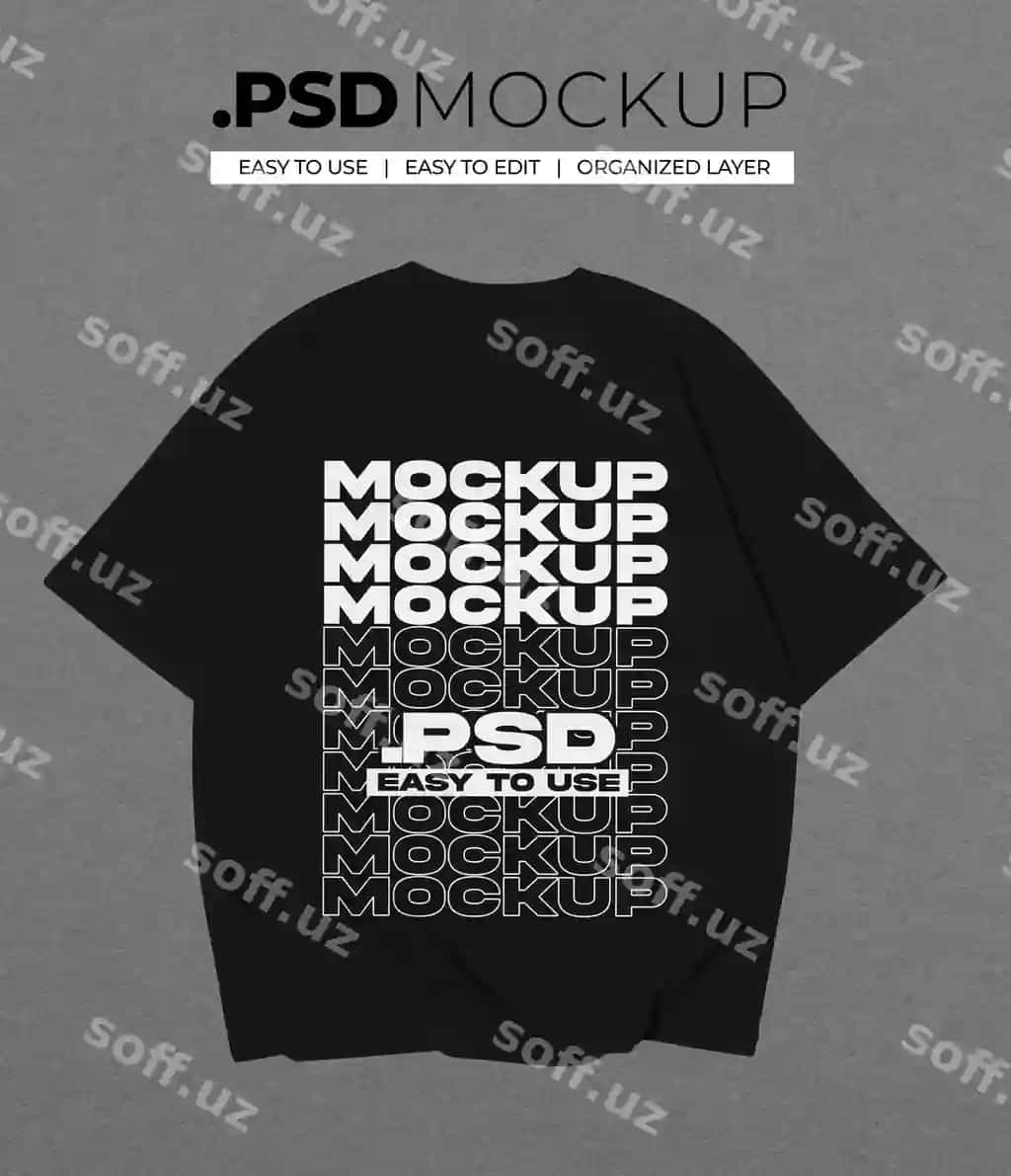 Oversize futbolka realistik PSD mockup | Oversize tshirt realistic psd mockup