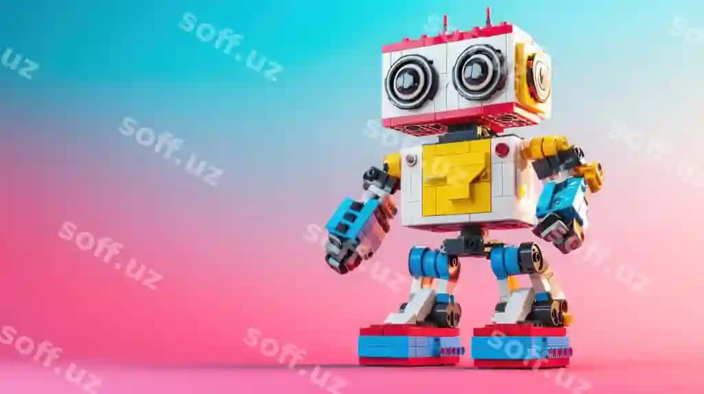 Robot rangli bloklarni qildi. | Robot made colorful blocks