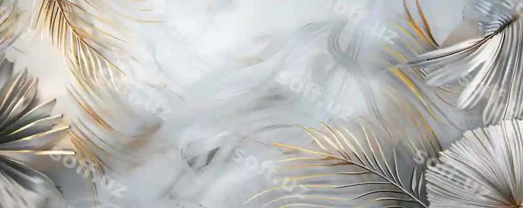 Boylik oltin tabiat orqa fonda gulli naqsh, oltin bananlar, palma, ekzotik gullar, chiziq san'ati, AI tomonidan yaratilgan illustratsiya | Luxury gold nature background floral pattern golden bananas palms exotic flowers line arts illustration ai generated illustration