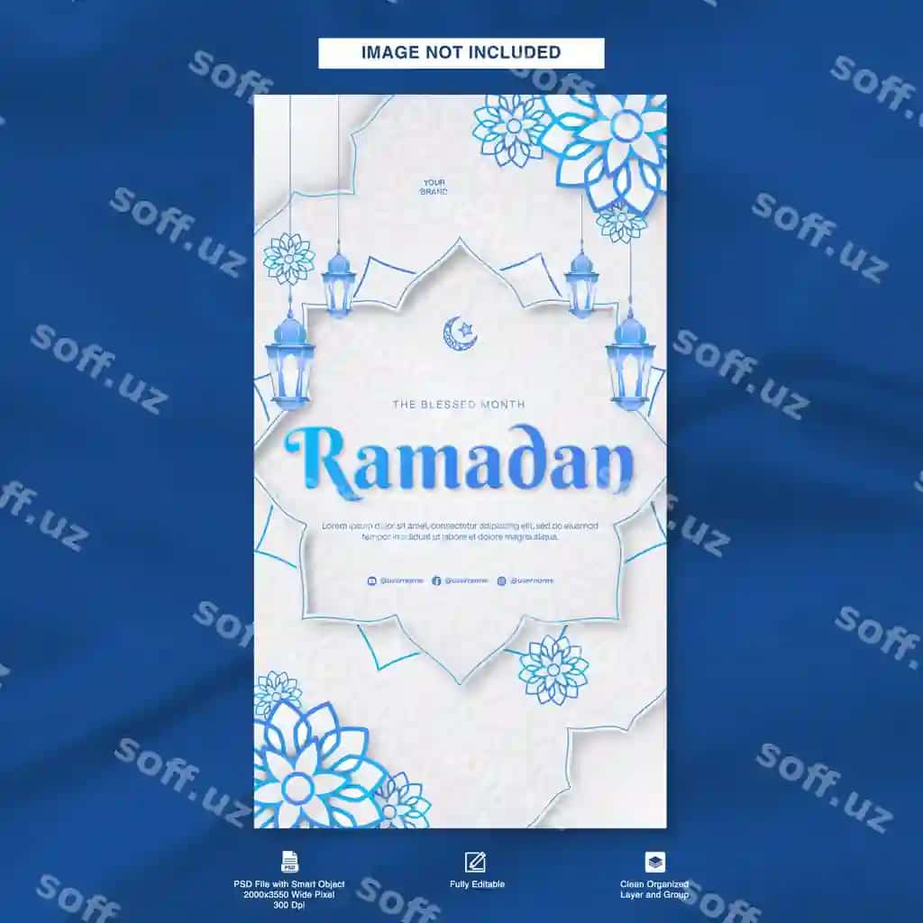 Muborak Ramazon oyi Instagram hikoya shabloni Islomiy orqa fonda | Blessed month ramadan instagram story template islamic background