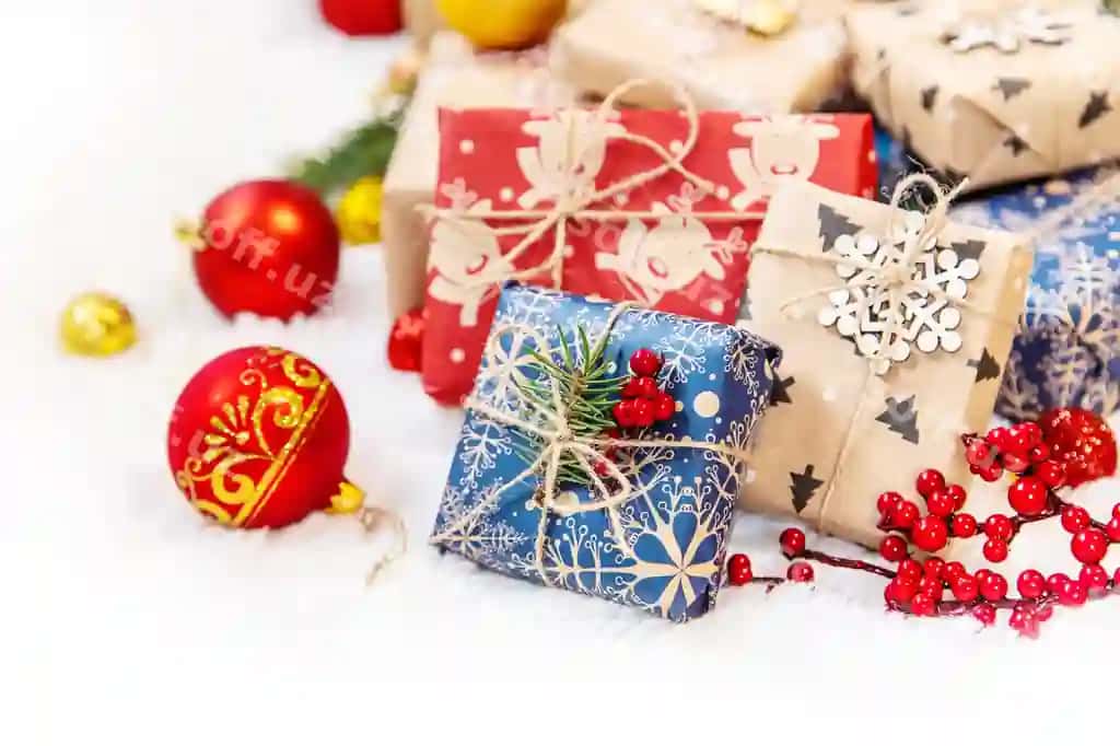 Yul orqa fon baxrom yangi yil tanlangan fokus | Christmas background happy new year selective focus