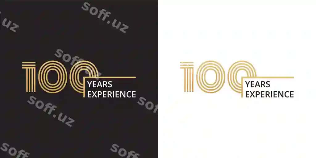 100 yil tajriba banner vektori | 100 years experience banner vector