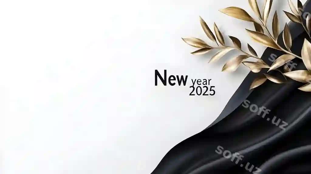 Yangi yil baneri dizayni ijodiy calligraphy matni yangi yil 2025 | New year banner design with creative calligraphy text new year 2025