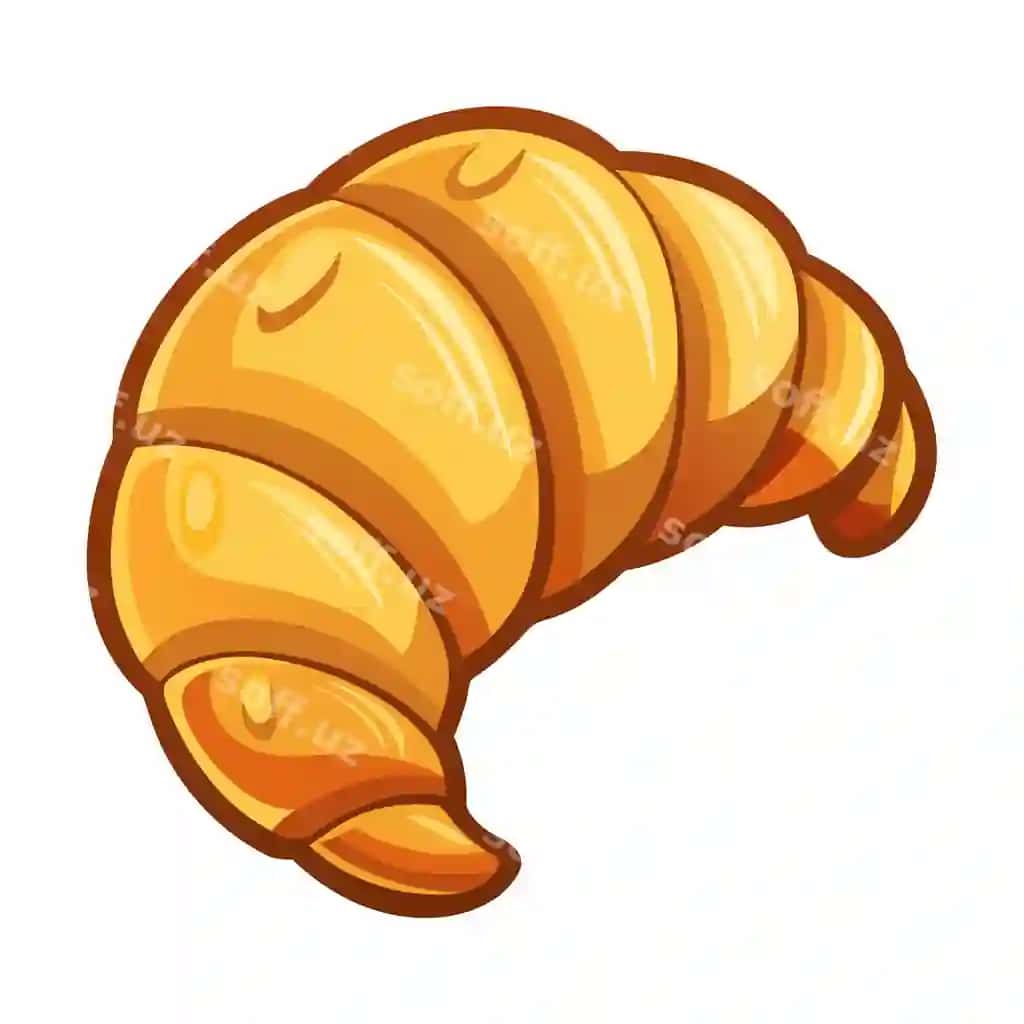 Croissant karyoton uslubi vektor illustratsiyasi | Croissant cartoon style vector illustration