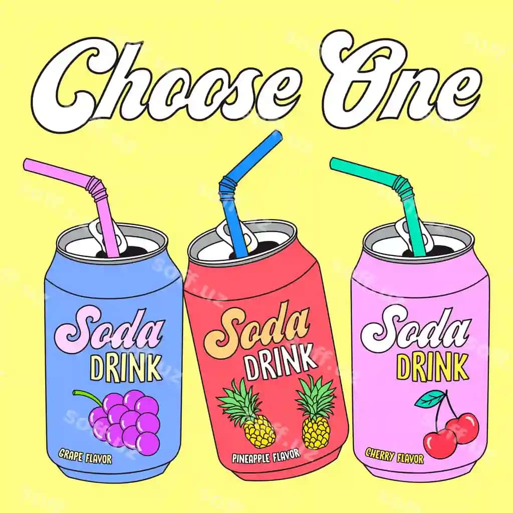 Vector meva gazli ichimliklar sustrlar bilan | Vector fruit sodas with straws
